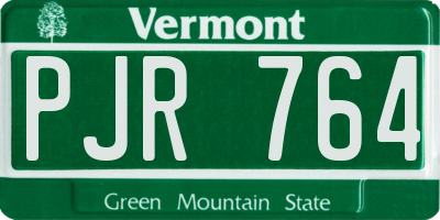 VT license plate PJR764