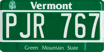 VT license plate PJR767
