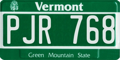 VT license plate PJR768