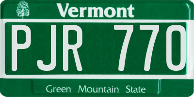 VT license plate PJR770
