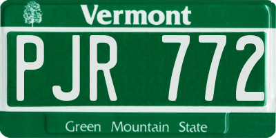 VT license plate PJR772