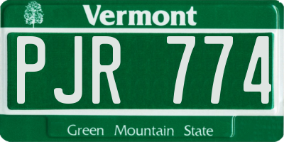 VT license plate PJR774