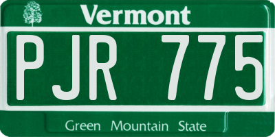 VT license plate PJR775