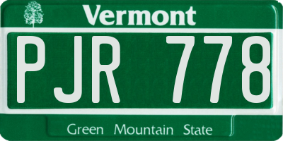 VT license plate PJR778
