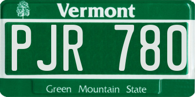 VT license plate PJR780