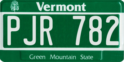 VT license plate PJR782