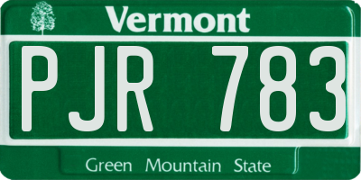 VT license plate PJR783