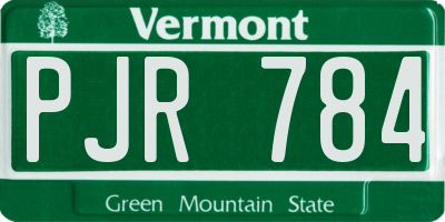VT license plate PJR784