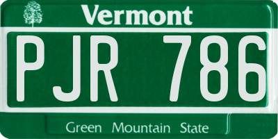 VT license plate PJR786