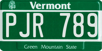 VT license plate PJR789