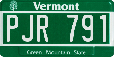 VT license plate PJR791