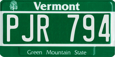 VT license plate PJR794