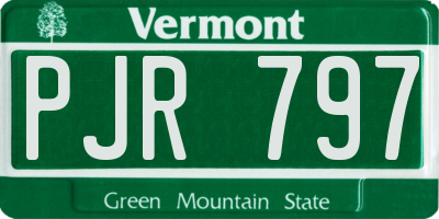 VT license plate PJR797