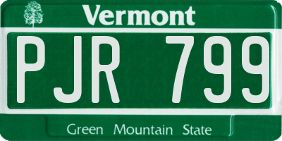 VT license plate PJR799