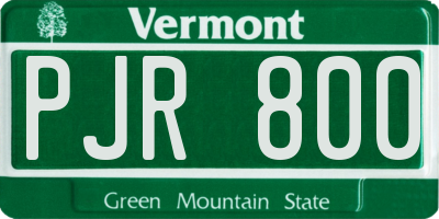 VT license plate PJR800