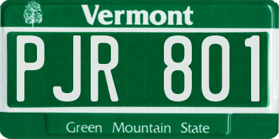 VT license plate PJR801
