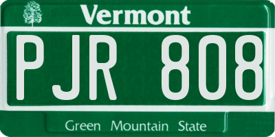VT license plate PJR808
