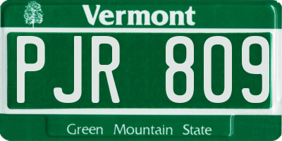 VT license plate PJR809