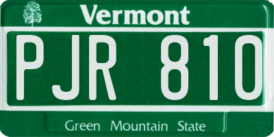 VT license plate PJR810