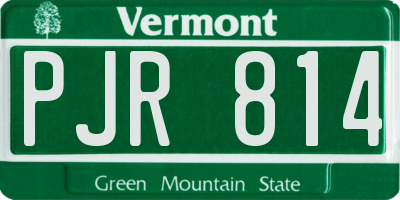 VT license plate PJR814