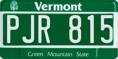 VT license plate PJR815