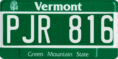 VT license plate PJR816