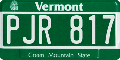 VT license plate PJR817