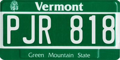 VT license plate PJR818