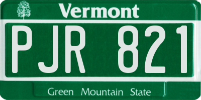 VT license plate PJR821