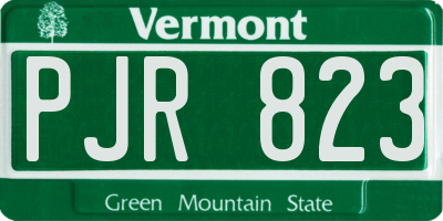 VT license plate PJR823