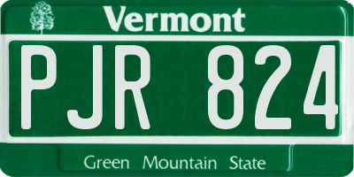 VT license plate PJR824