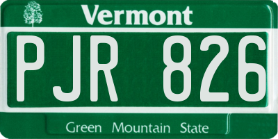 VT license plate PJR826