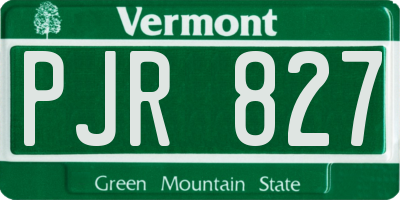 VT license plate PJR827