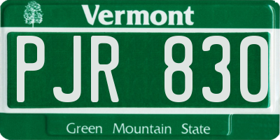VT license plate PJR830
