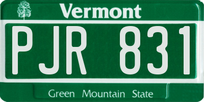 VT license plate PJR831