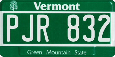 VT license plate PJR832