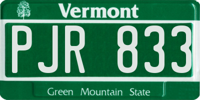 VT license plate PJR833