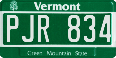 VT license plate PJR834