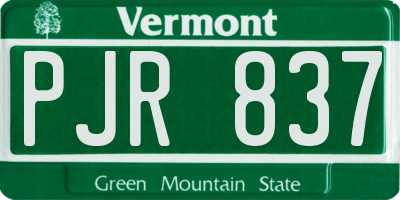 VT license plate PJR837