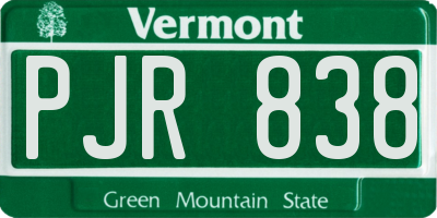 VT license plate PJR838