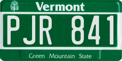 VT license plate PJR841