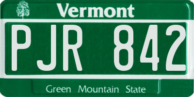 VT license plate PJR842