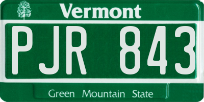 VT license plate PJR843