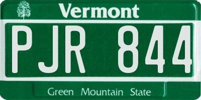 VT license plate PJR844