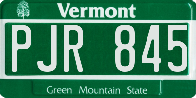 VT license plate PJR845