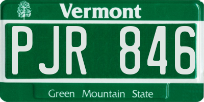VT license plate PJR846