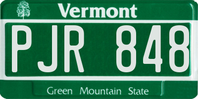 VT license plate PJR848