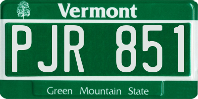 VT license plate PJR851