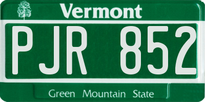 VT license plate PJR852