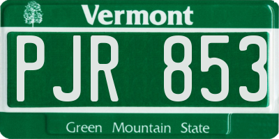 VT license plate PJR853